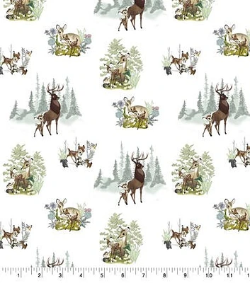 Bambi Forest Scene Digital Disney Cotton Fabric