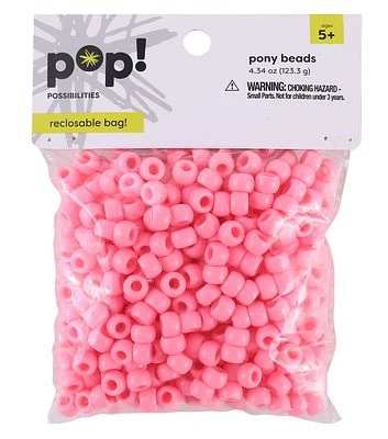 9mm Pink Pony Beads by POP!