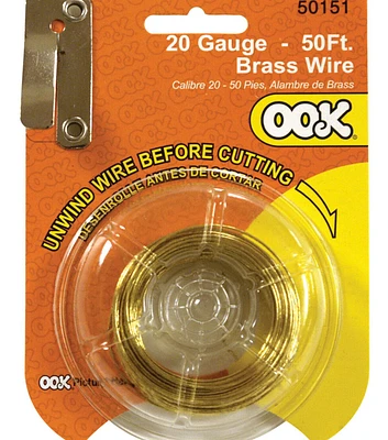 Ook 50' Brass 20 Gauge Picture Hanging Wire