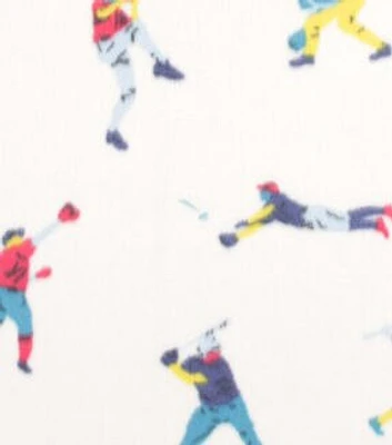 Tossed Baseball Players Blizzard Fleece Fabric