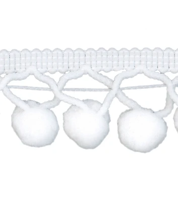 Simplicity Lattice Pom Pom Trim 1.5" White