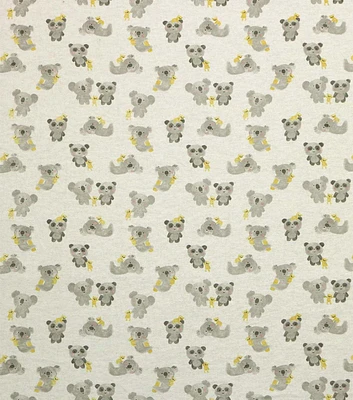 Bear Family on Cream Nursery Flannel Fabric