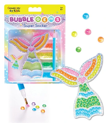 300pc Bubble Gems Mermaid Tail Super Sticker Diamond Painting Kit