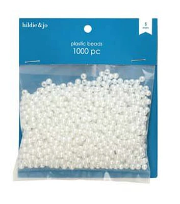 1000pc White Round Pearl Beads by hildie & jo