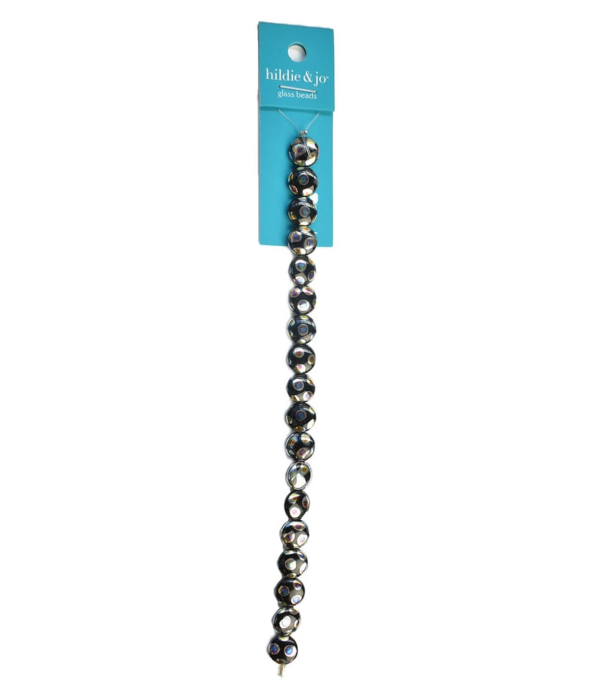 10mm Black Glass Bead Strand by hildie & jo