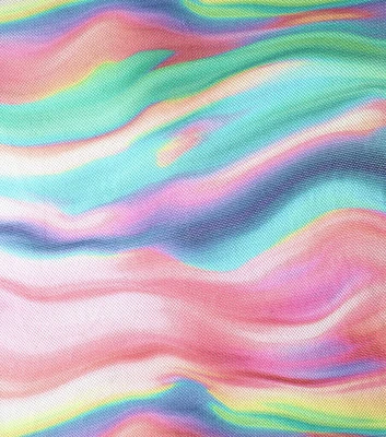 Multicolor Rainbow Waves Mesh Fabric