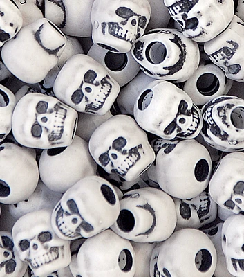 The Beadery 250ct Antique White Skull Beads