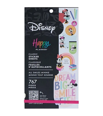 Happy Planner 767pc Disney Minnie Mouse All Smiles Value Pack Stickers