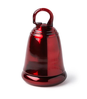 6" Christmas Red Metal Bell Shaped Jar by Place & Time