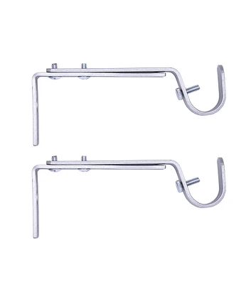 Kenney Adjustable Curtain Rod Bracket Pair Satin Nickel