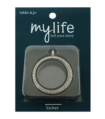 Clear & Silver Round Crystal Locket by hildie & jo