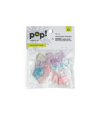 10ct Multi Colored Assorted Glitter Princess Charms by POP!