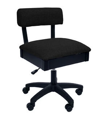 18" x 22" Arrow Black Hydraulic Sewing Chair