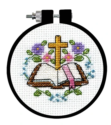 Design Works 3" Cross and Bible Counted Cross Stitch Kit