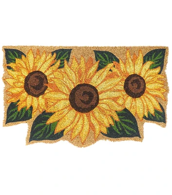 30" x 18" Fall Yellow Sunflowers Coir Doormat by Place & Time