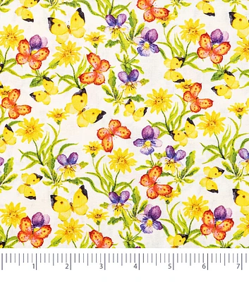 Singer Yellow & Orange Butterfly Quilt Cotton Fabric