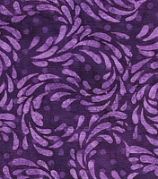 Purple Petal Swirls Batik Cotton Fabric