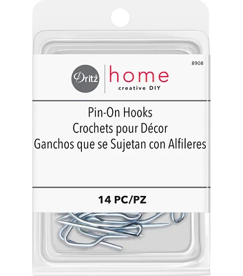 Dritz Pin-On Drapery Hooks, 14 pc, Nickel