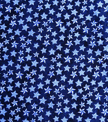 Texas Stars on Blue Patriotic Cotton Fabric