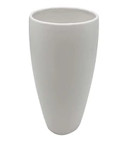 10" White Ceramic Wide Top Vase by Bloom Room