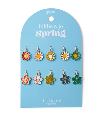 10ct Spring Tiny Flower Charms by hildie & jo