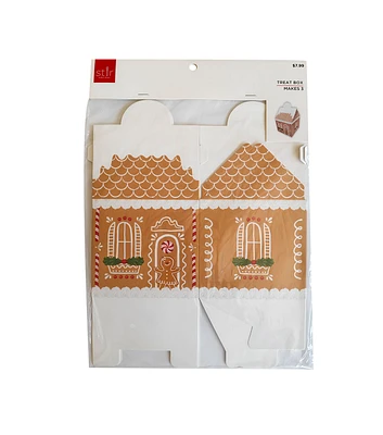 3ct Christmas Gingerbread House Treat Box by STIR