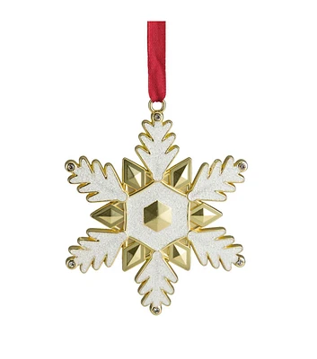 Northlight 3.5" Christmas Europe Crystal Brass Plated Snowflake Ornament