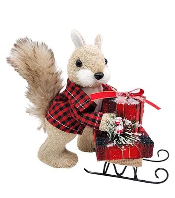 8" Christmas Squirrel With Sleigh by Bloom Room