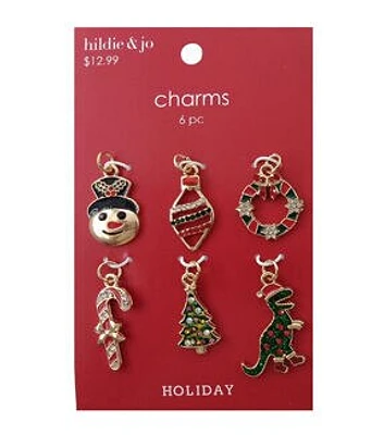 6ct Christmas Candy Cane & Dinosaur Charms by hildie & jo