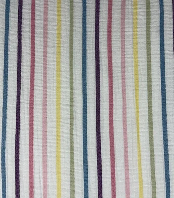 Simple Life White Rainbow Stripe Bubble Gauze