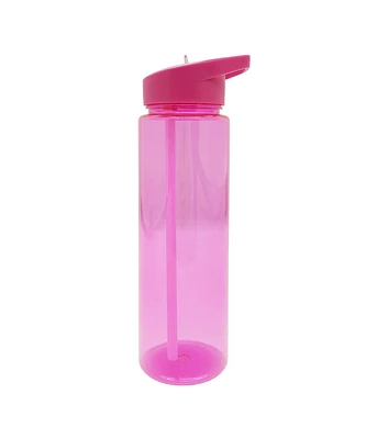 24oz & Clear Fliptop Water Bottle With Straw by Happy