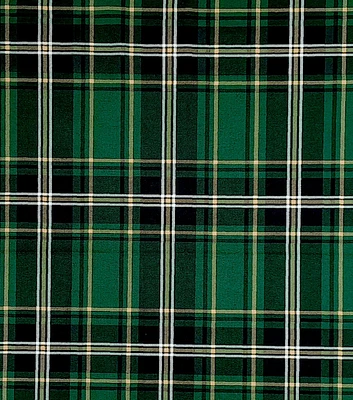 Green Tartan Plaid Christmas Cotton Fabric