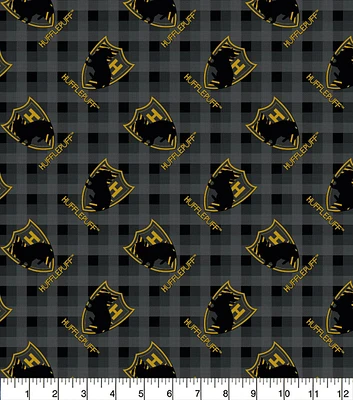 Harry Potter Hufflepuff Plaid Patch Flannel Fabric