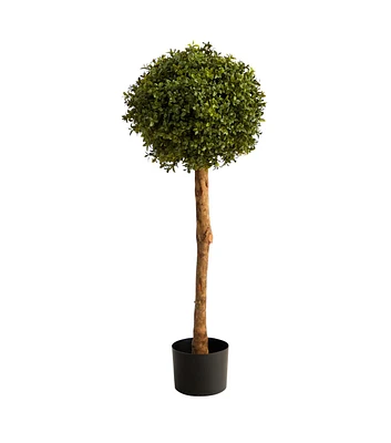 Nearly Natural 3' Indoor Outdoor Boxwood Ball Topiary Artificial Tree