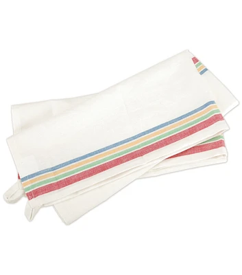 Aunt Marthas 28" x 28" Vintage Stripe Towel Embroidery Fabric 3pk