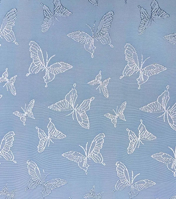 Light Blue Butterfly Print Jacquard Fabric