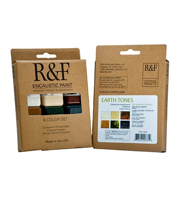 R&F Handmade Paints Encaustic Paint Cake Set 6 Color Earth Tones Set