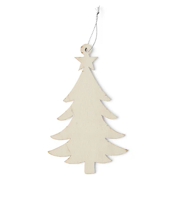 5" Christmas Laser Cut Unfinished Wood Tree Ornament by Place & Time