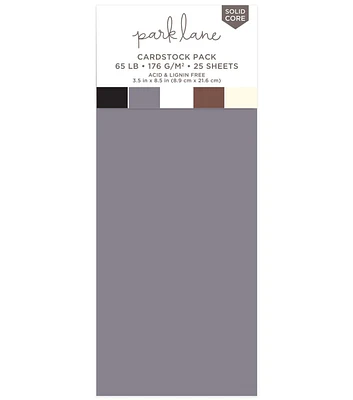 25 Sheet 3.5" x 8.5" Neutral Slimline Cardstock Paper Pack by Park Lane