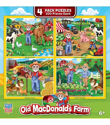 MasterPieces 100pc Old MacDonald's Farm Puzzles 4ct