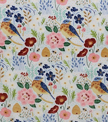 Packed Floral & Bird Quilt Cotton Fabric by Keepsake Calico