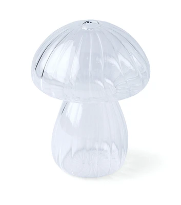 5" Clear Glass Wide Mushroom Vase by Place & Time