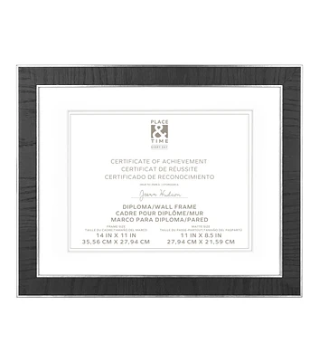 8.5" x 11" Black & Silver Certificate & Document Frame by Place & Time