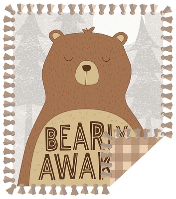 48" Wide Bearly Awake No Sew Fleece Blanket