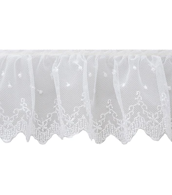 Simplicity Ruffled Trim Ivory Swiss Dots