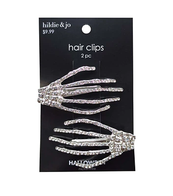 2ct Halloween Skeleton Hand Hair Clips by hildie & jo