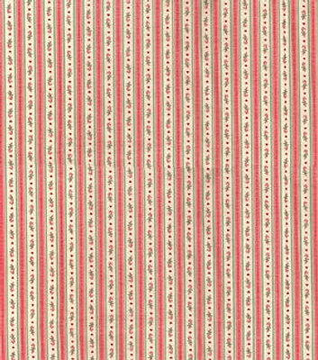 Red & Green Candy Cane Stripes Christmas Cotton Fabric