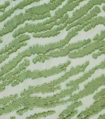 Sage Green Waves With Foil Fil Coupe Fabric