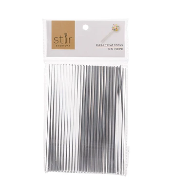 6" Clear Acrylic Treat Sticks 50pk by STIR