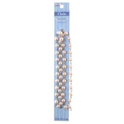 21" Pink Pearl Link Chain by hildie & jo